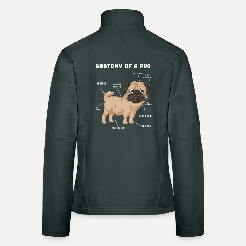 Mops-Anatomie Frauen Softshelljacke