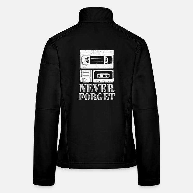 Vintage Cassette Tape Never Forget Design - Women's Softshell Jacket - black