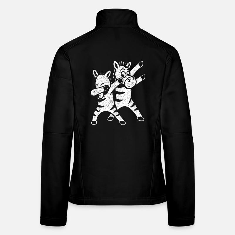 Drôle Dansant Zèbres Dabbing Veste en tissu softshell Femme