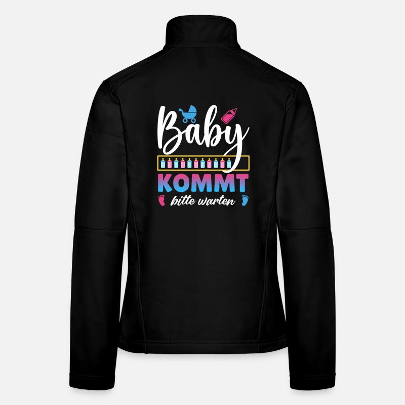 Bald Mama BABY KOMMT BITTE WARTEN Lustig Frauen Softshelljacke