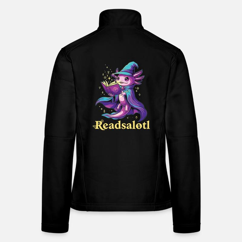 Readsalotl Axolotl Lecture Mage Axolotl Veste en tissu softshell Femme
