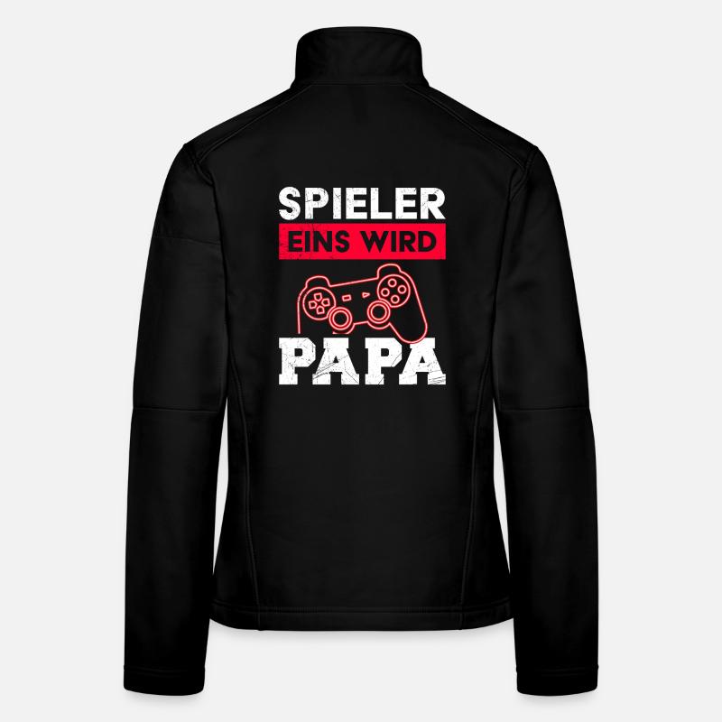 Gamer Papa SPIELER EINS WIRD PAPA Lustiges Frauen Softshelljacke