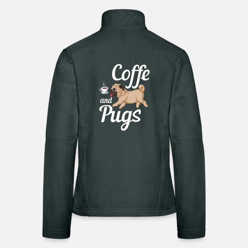 Kaffee und Möpse Tee Frauen Softshelljacke