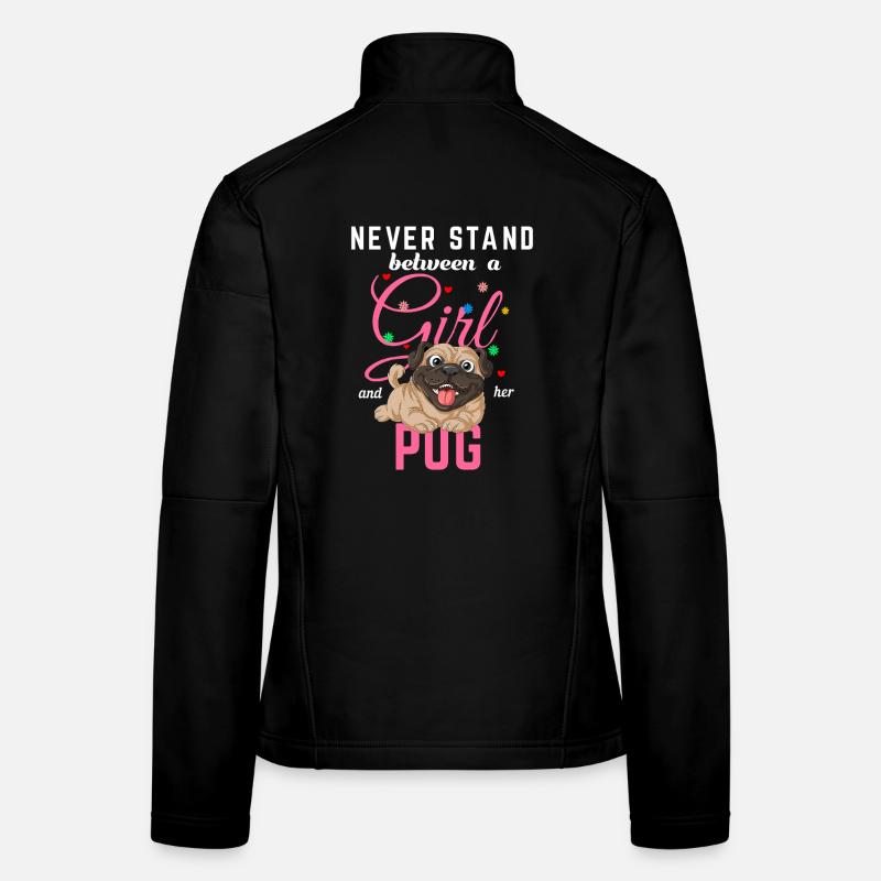 Fille et son carlin Veste en tissu softshell Femme