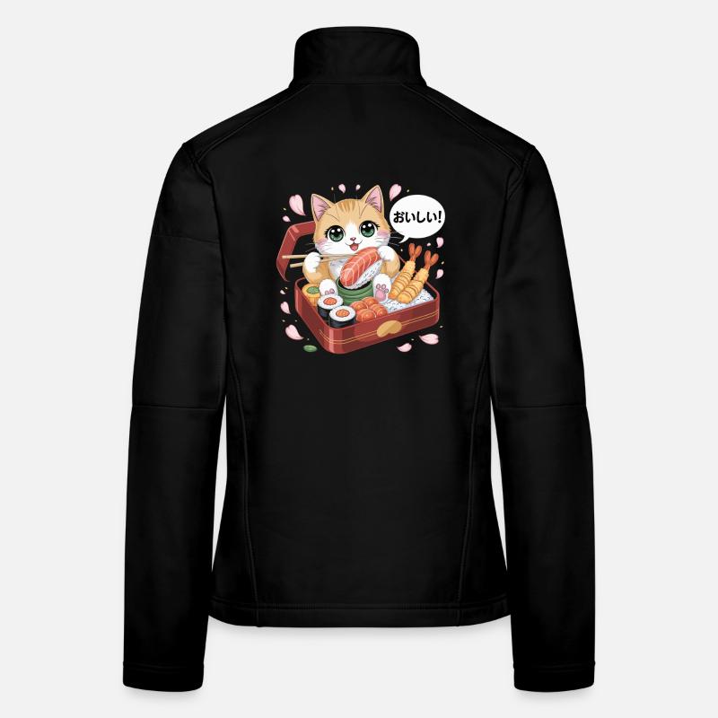 Chemise Sushi et Chats Mignon Veste en tissu softshell Femme