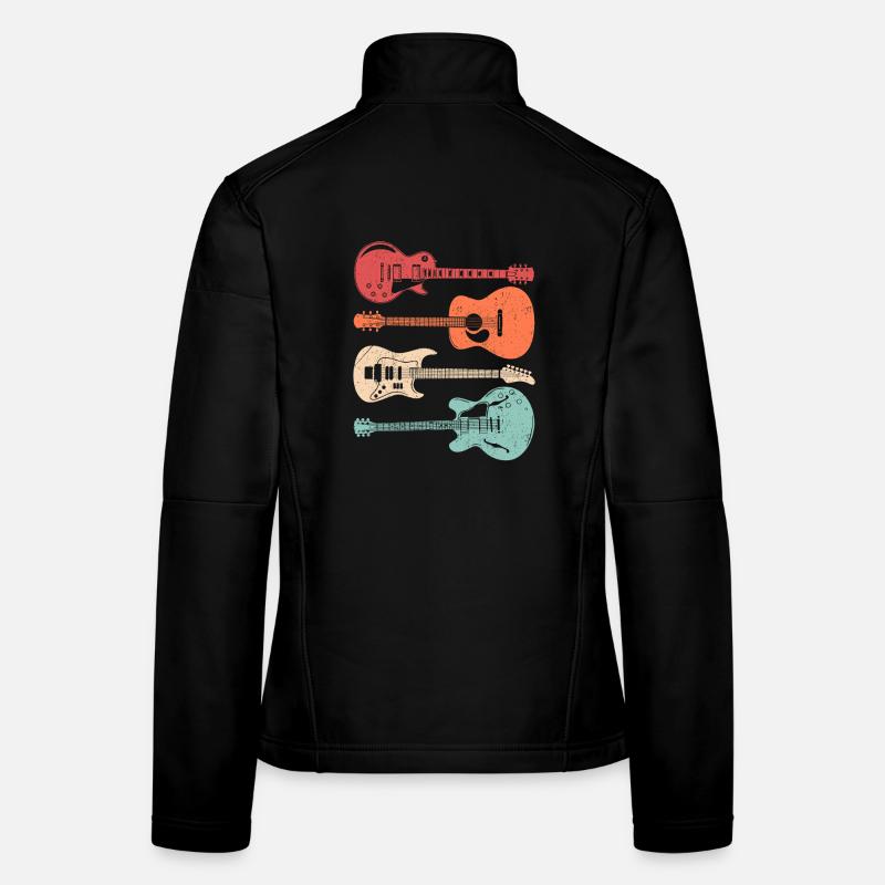 Guitariste acoustique de style rétro cool Veste en tissu softshell Femme