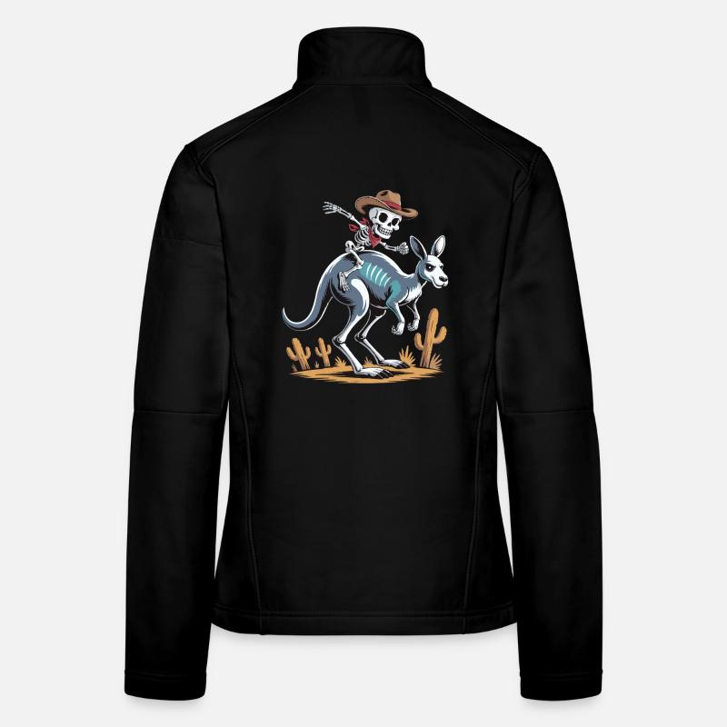 Cowboy Skelett-Reiter auf Känguru Frauen Softshelljacke