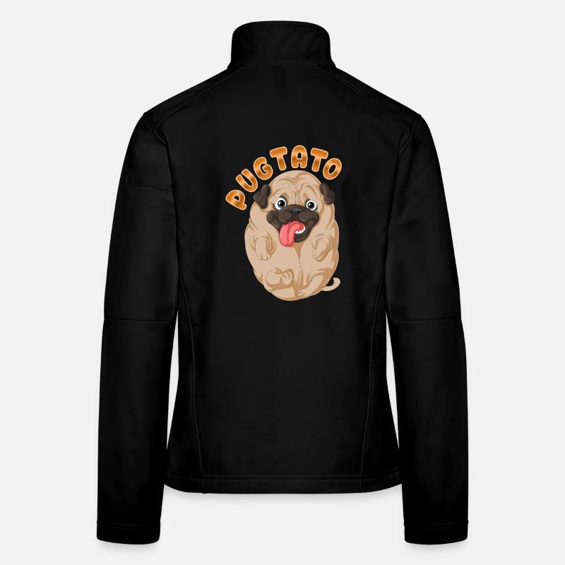 Pugtato Mops Kartoffel Lustig Frauen Softshelljacke