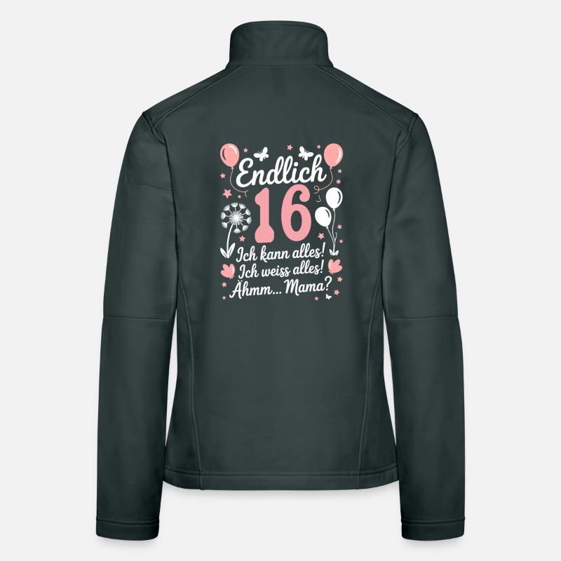 Endlich 16 Geburtstag 16 Jahre Geschenk Mädchen Frauen Softshelljacke