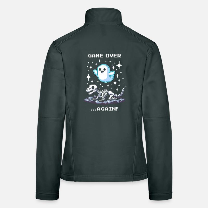 Game over... Again | Retro Dino Pixel Art Women's Softshell Jacket