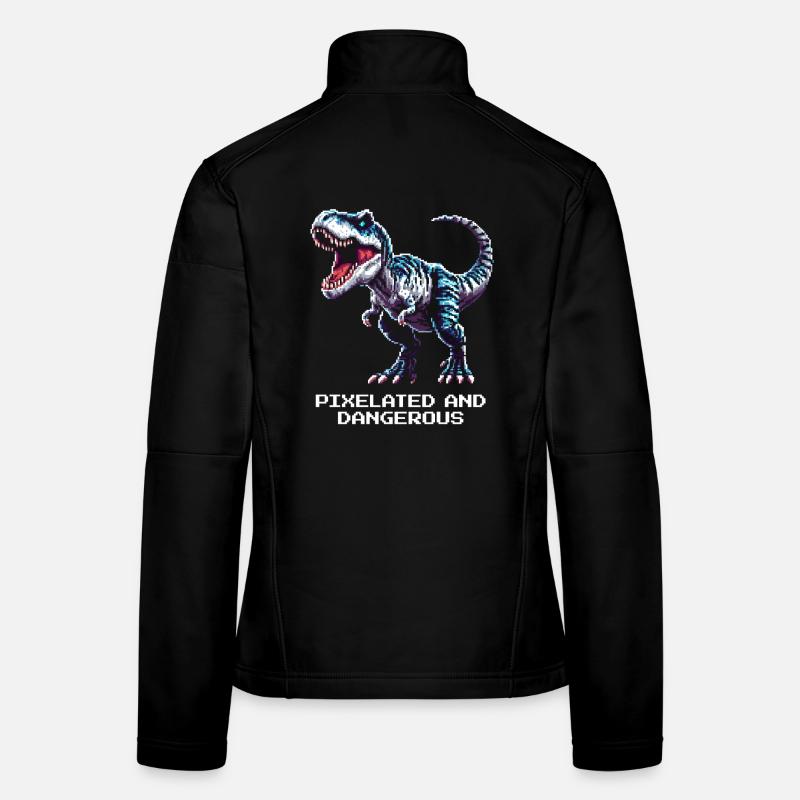 Pixélisé et dangereux | Dinosaure Veste en tissu softshell Femme