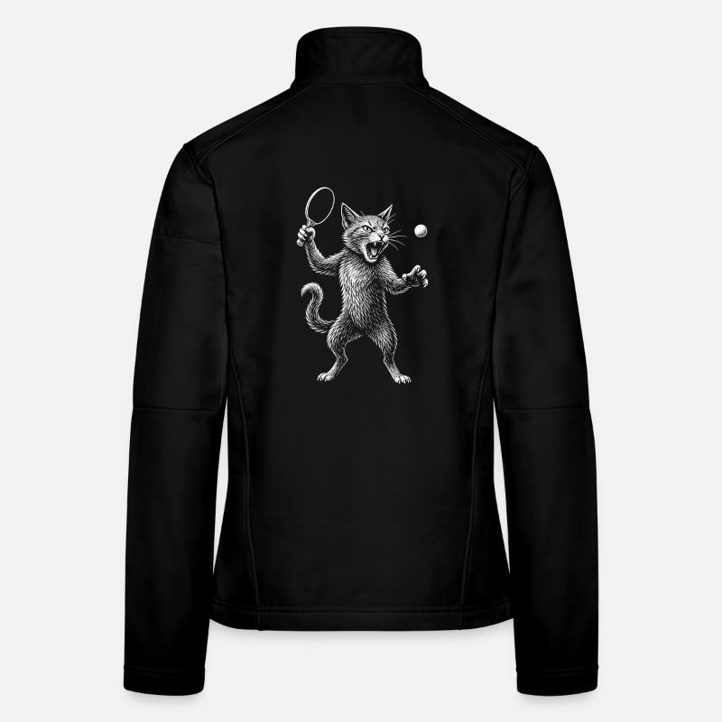Table tennis, ping pong, table tennis player cat Women's Softshell Jacket