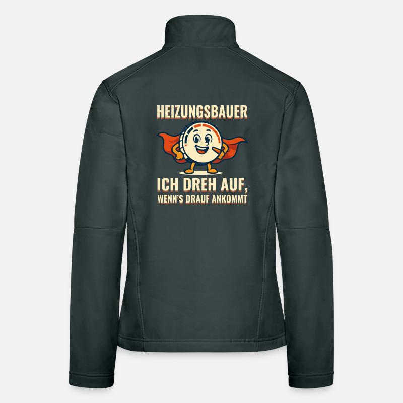 Heating Engineer Superhero Motif Women's Softshell Jacket