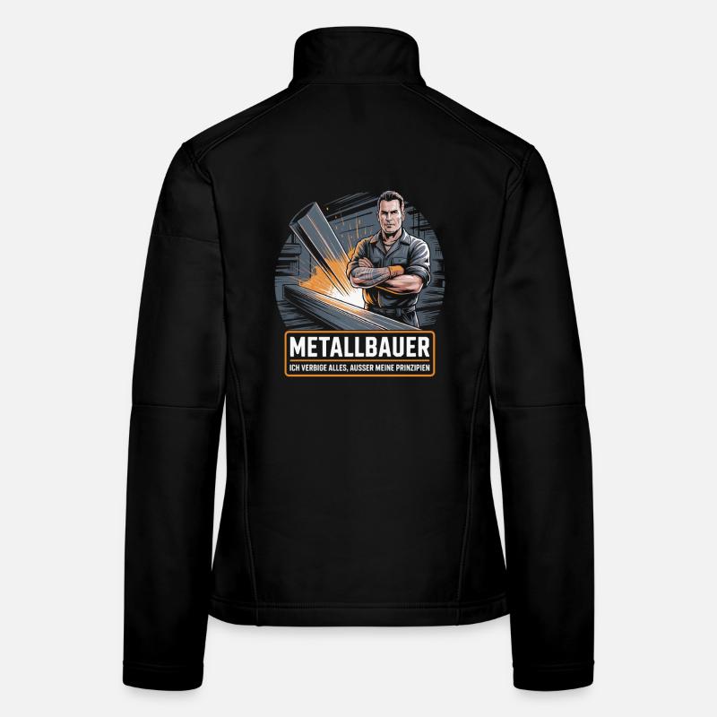 Metallbauer mit Spruch und Industrie-Design Frauen Softshelljacke