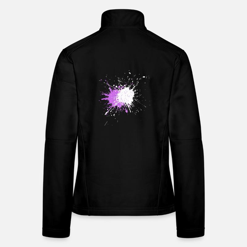 Explosion de couleur violette sur noir Veste en tissu softshell Femme