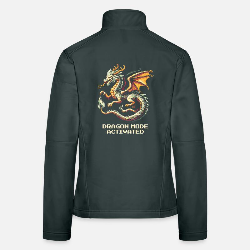 Dragon Mode Enabled | Fantasy RPG Pixel Art Women's Softshell Jacket