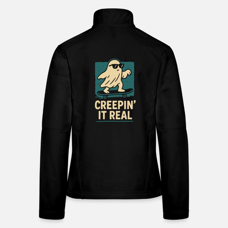 Creepin' It Real Funny Halloween Costume Design Veste en tissu softshell Femme