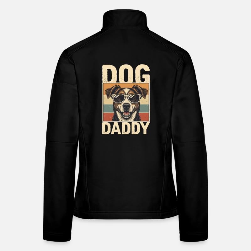 Père chien dans un style rétro Veste en tissu softshell Femme