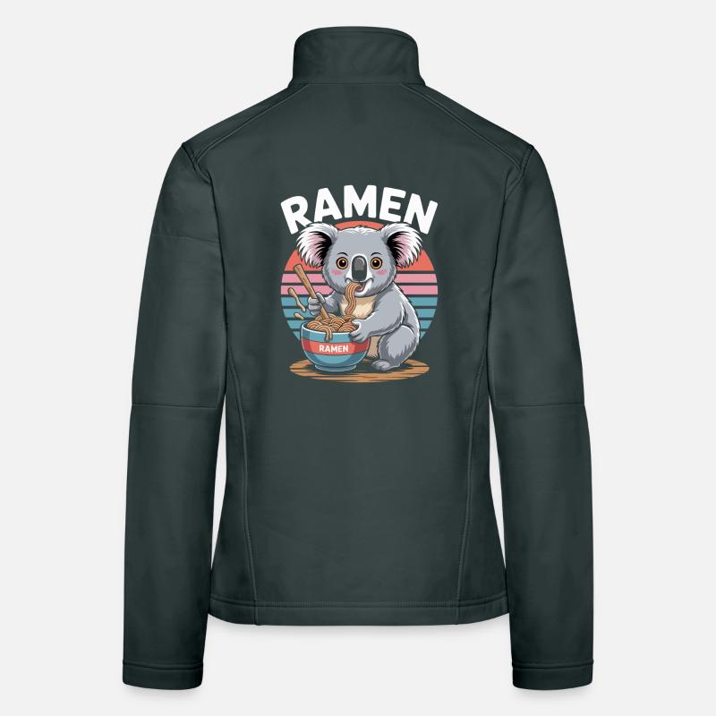 Ramen Koala im Retro Sunset Frauen Softshelljacke