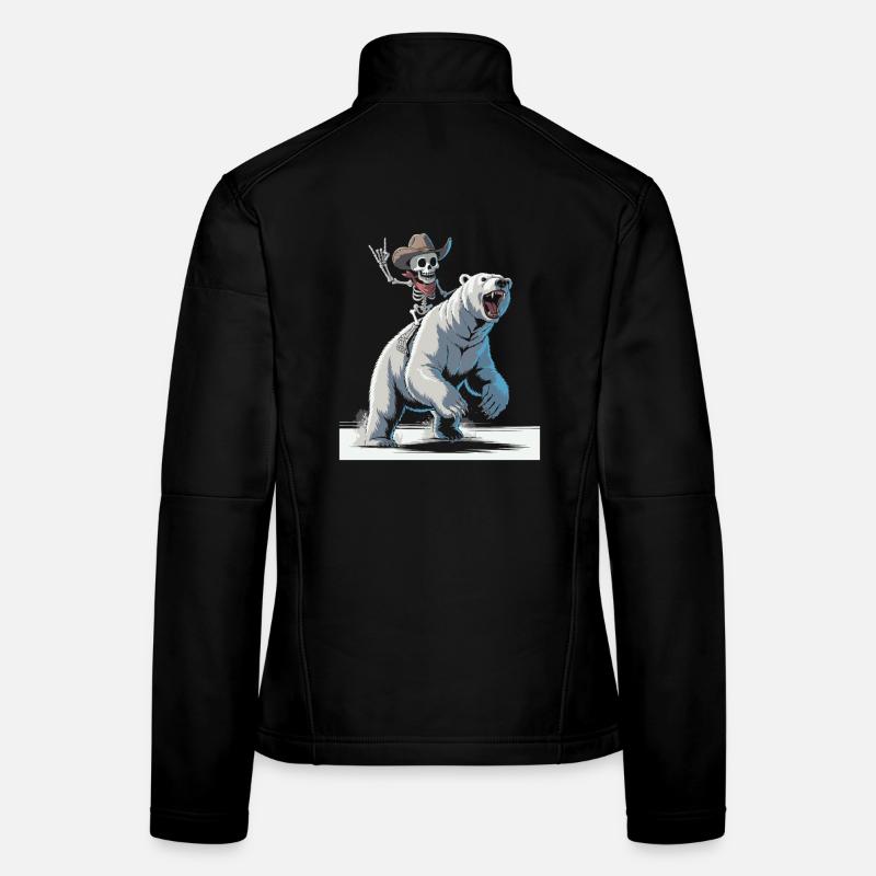 Knochen Cowboy reitet Eisbär Frauen Softshelljacke