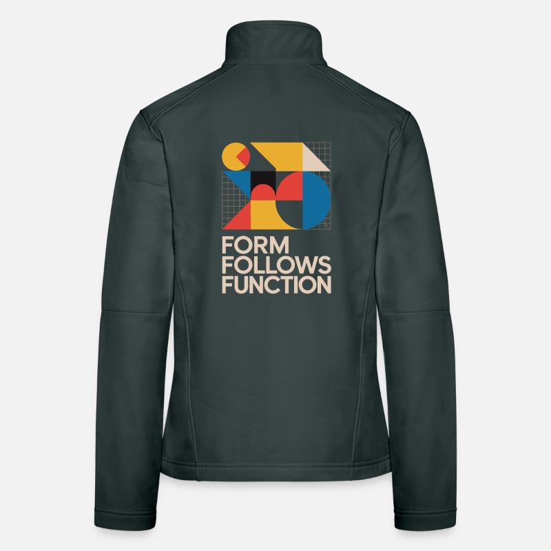 Bauhaus Form Follows Function Geometric Art Women's Softshell Jacket