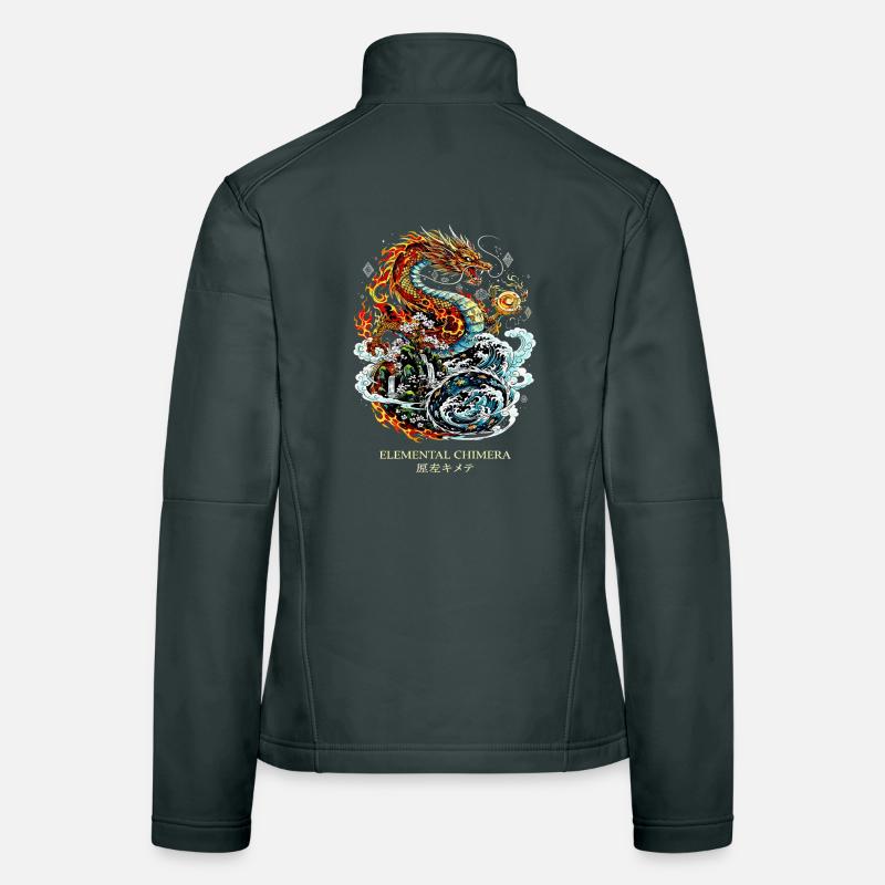 Elemental Chimera | Fire & Water Dragon Women's Softshell Jacket