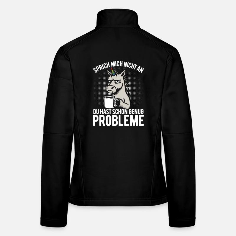 Sprich mich nicht an - mürrisches Einhorn, Kaffee Veste en tissu softshell Femme