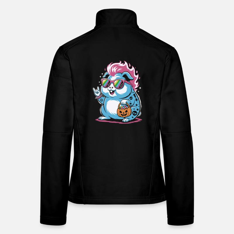 Punk Hamster Cochon d’Inde Halloween Veste en tissu softshell Femme
