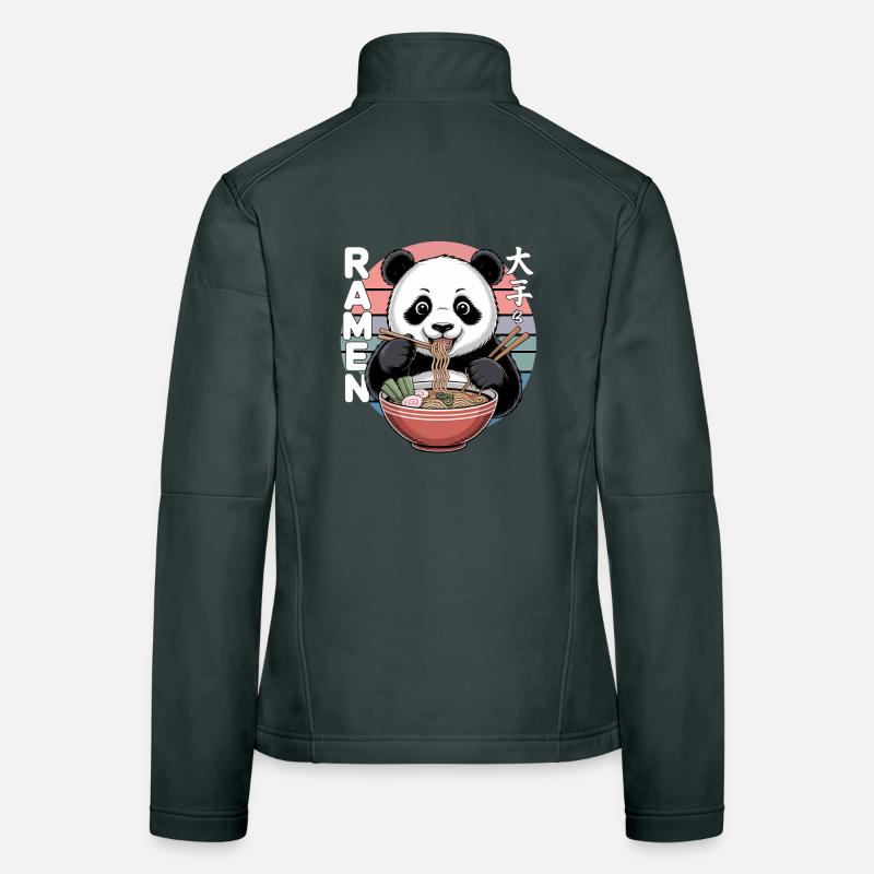Panda Ramen Napf Retro Frauen Softshelljacke