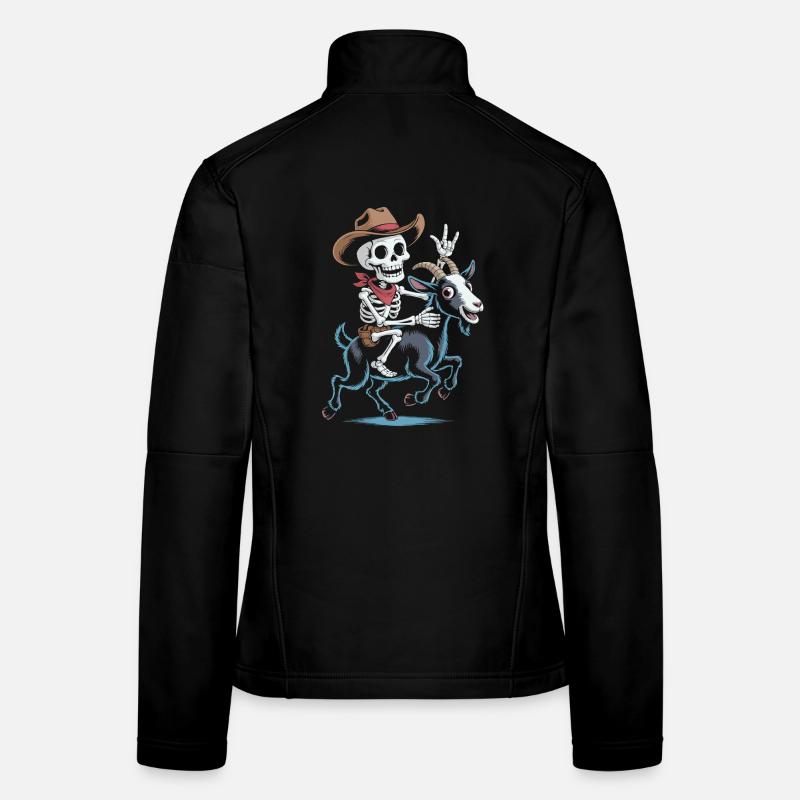Squelette cow-boy sur chèvre Veste en tissu softshell Femme