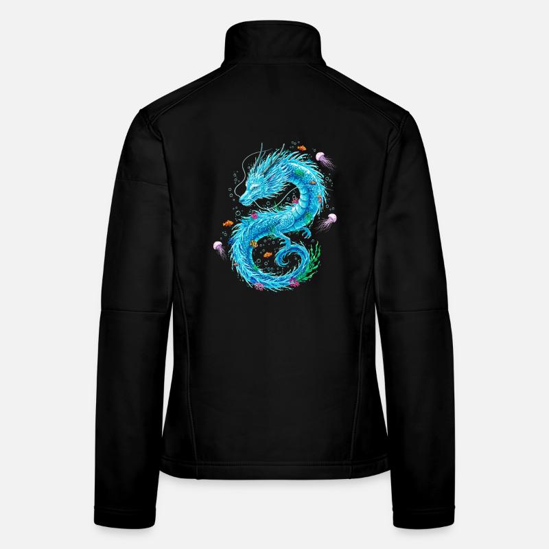 Wasserdrache mit Meeresbewohnern Frauen Softshelljacke