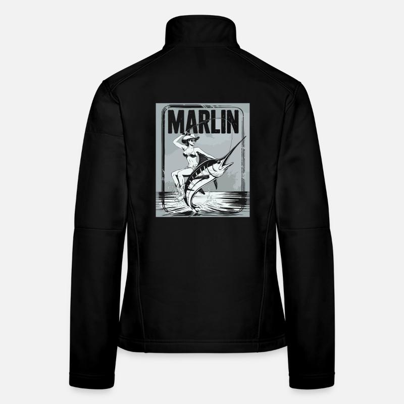 Marlin Anglerin Retro Frauen Softshelljacke