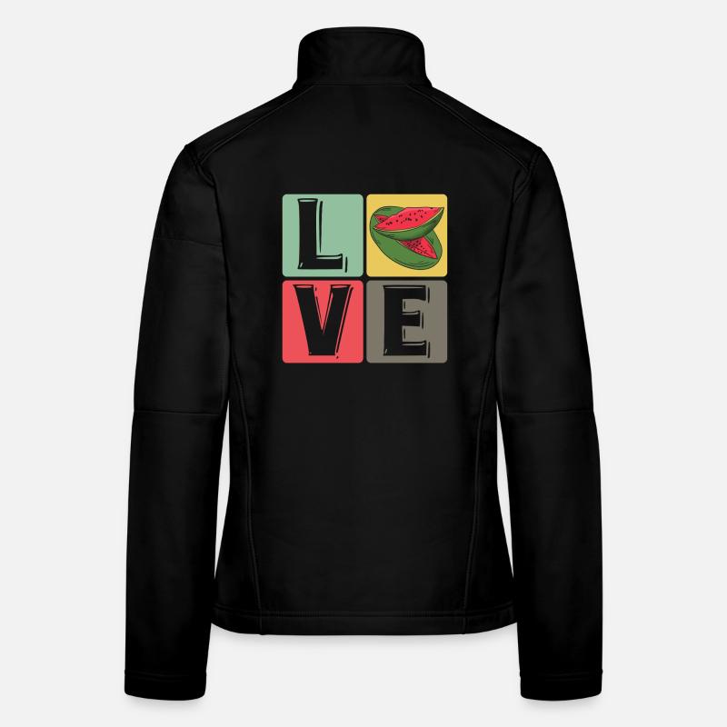 Blocs de pastèque Love Pop Art Veste en tissu softshell Femme