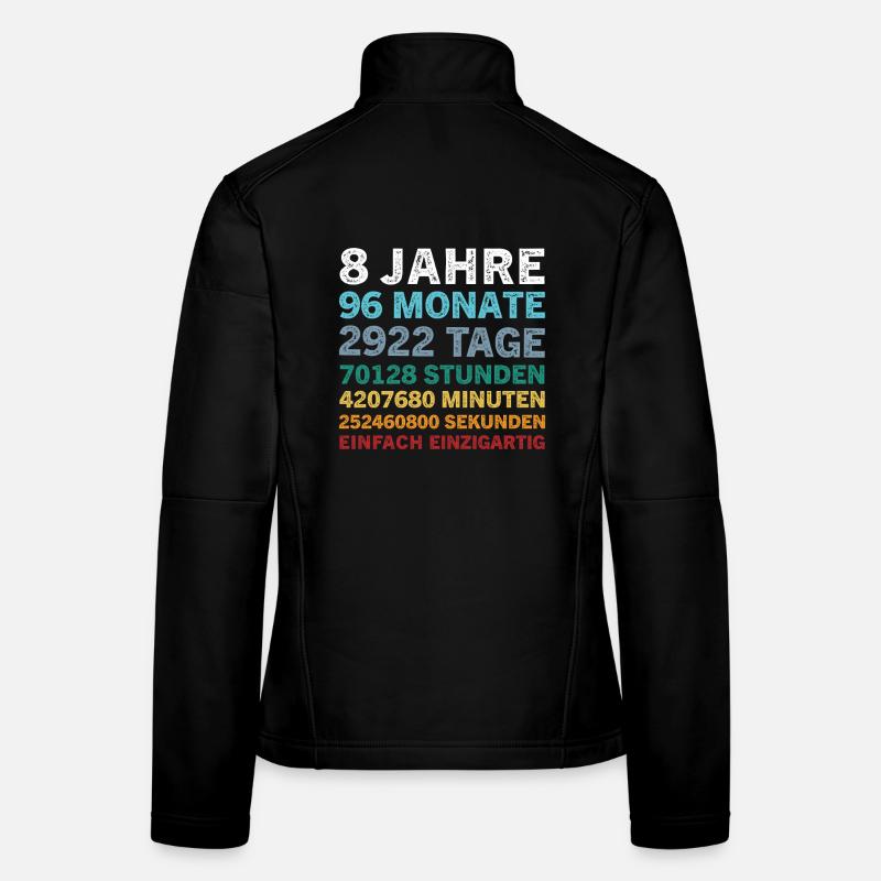 Âge 8 ans 96 mois 8 Anniversaire Enfant Drôle Veste en tissu softshell Femme