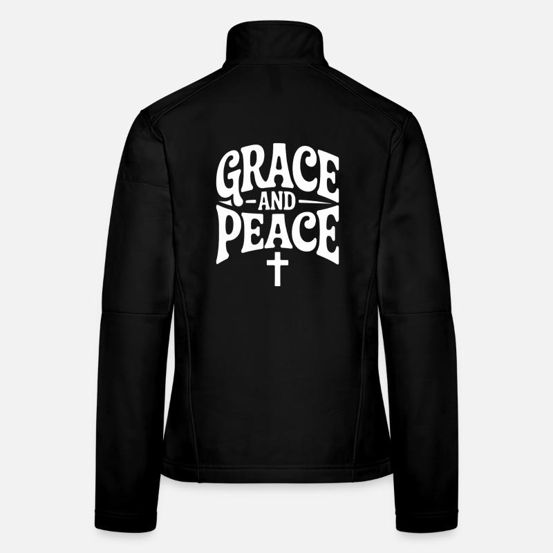 Grâce et Paix Jésus Foi Chrétienne Veste en tissu softshell Femme
