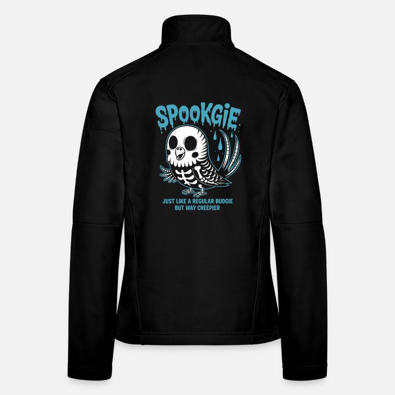 Spooky Budgie Skeleton Halloween Women's Softshell Jacket