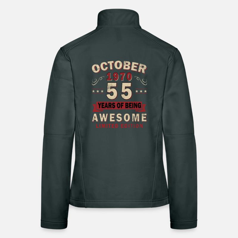 55. Geburtstag Geschenk Oldtimer Oktober 1970 Frauen Softshelljacke