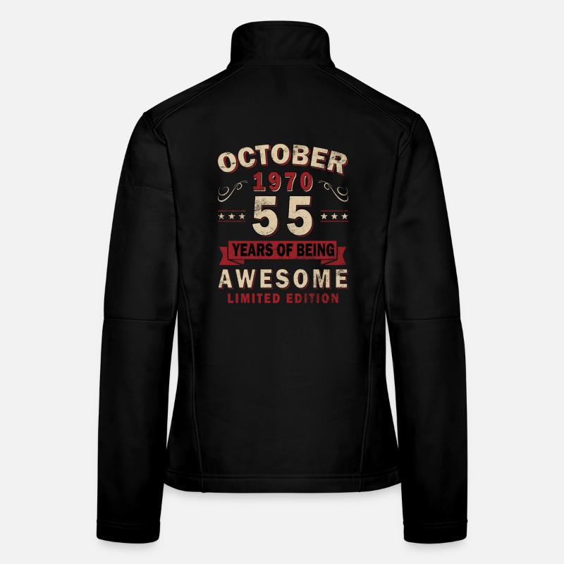 55. Geburtstag Geschenk Oldtimer Oktober 1970 Frauen Softshelljacke