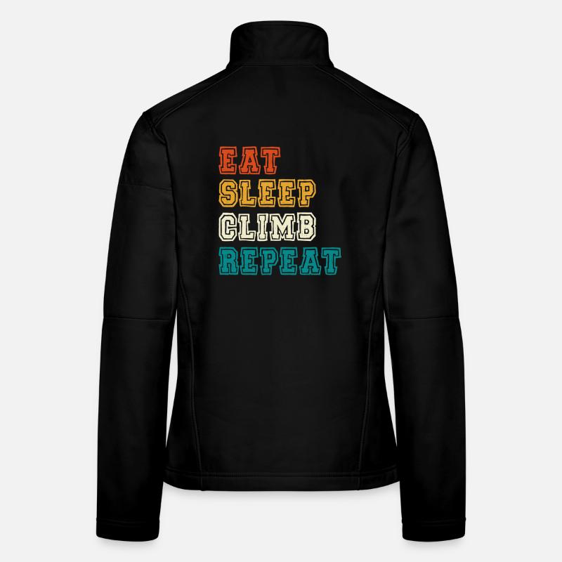 Eat Sleep Climb Repeat Design Frauen Softshelljacke