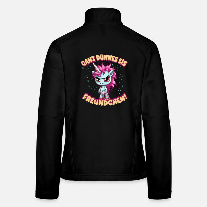 Wütendes Einhorn mit pinker Mähne Frauen Softshelljacke