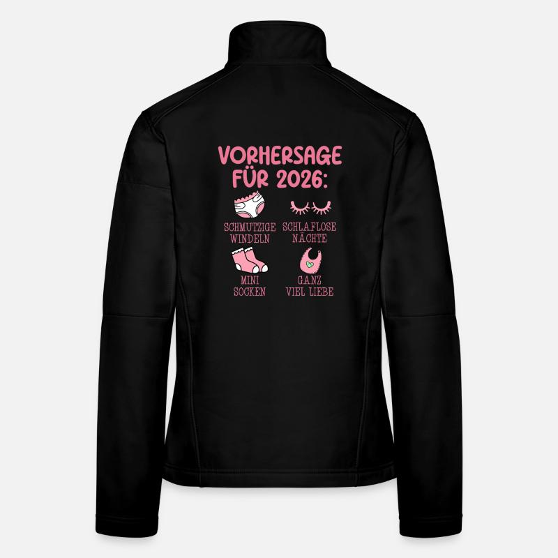 Werdende Mutter 2026 VORHERSAGE Lustiges Frauen Softshelljacke
