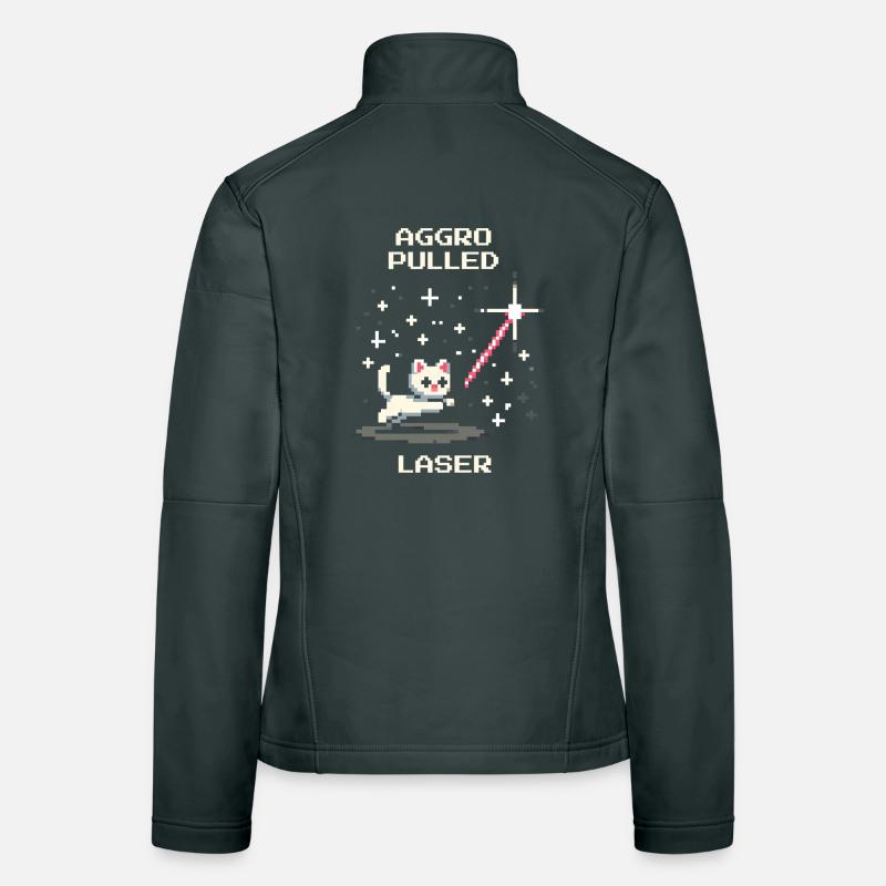 Aggro Drawn: Laser | Cat play instinct Women's Softshell Jacket