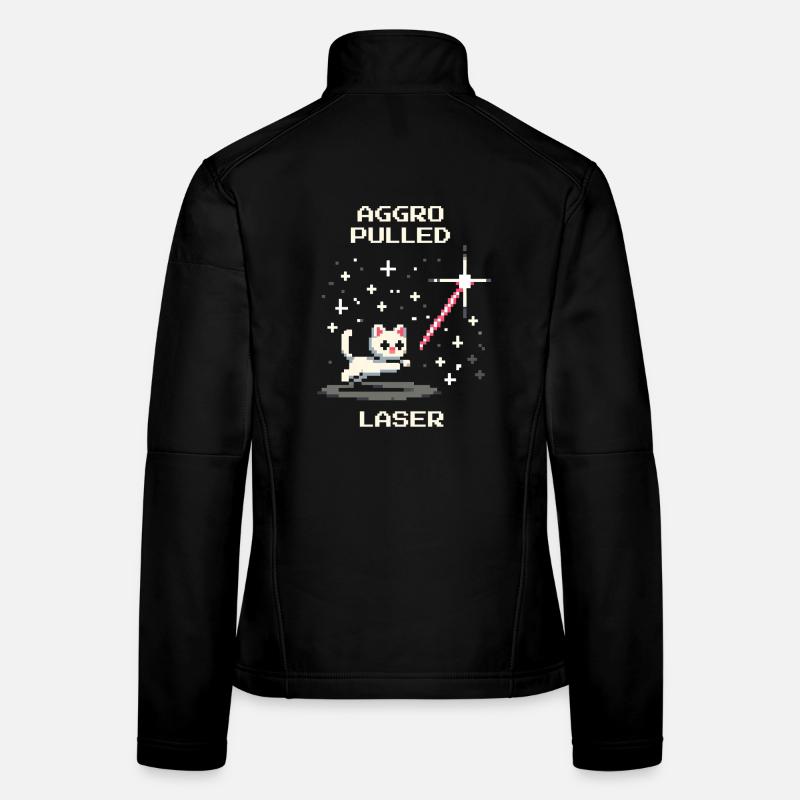 Aggro Drawn: Laser | Cat play instinct Women's Softshell Jacket