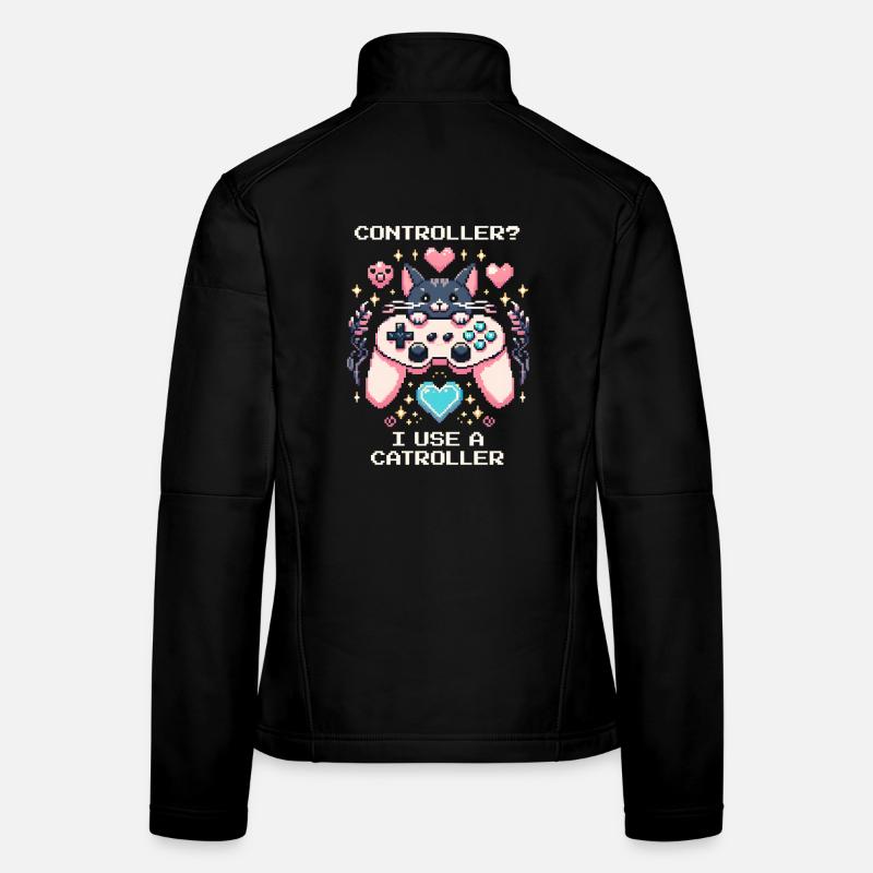 Catroller statt Controller | Katzen Gamer Witz Frauen Softshelljacke