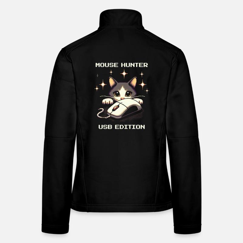 Mausjäger USB-Edition | Katzen Gaming Humor Frauen Softshelljacke