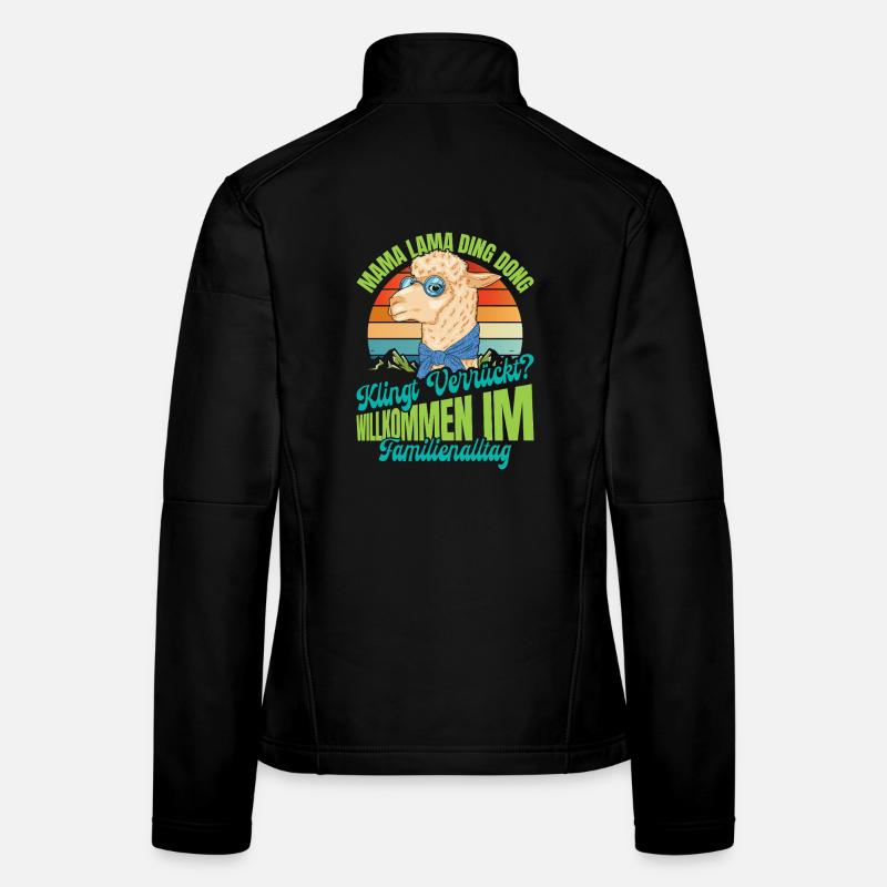 Werdende Mutter MAMA LAMA DING DONG Lustiges Frauen Softshelljacke