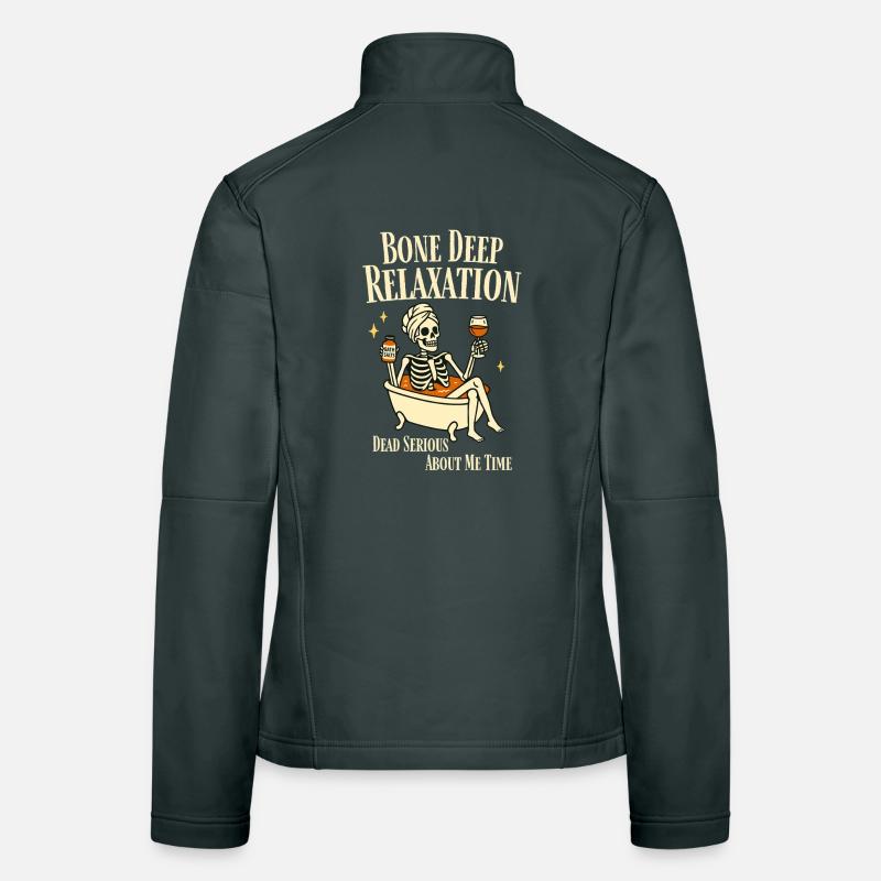 Bone Deep Relaxation – Fun Skeleton Wellness Women's Softshell Jacket