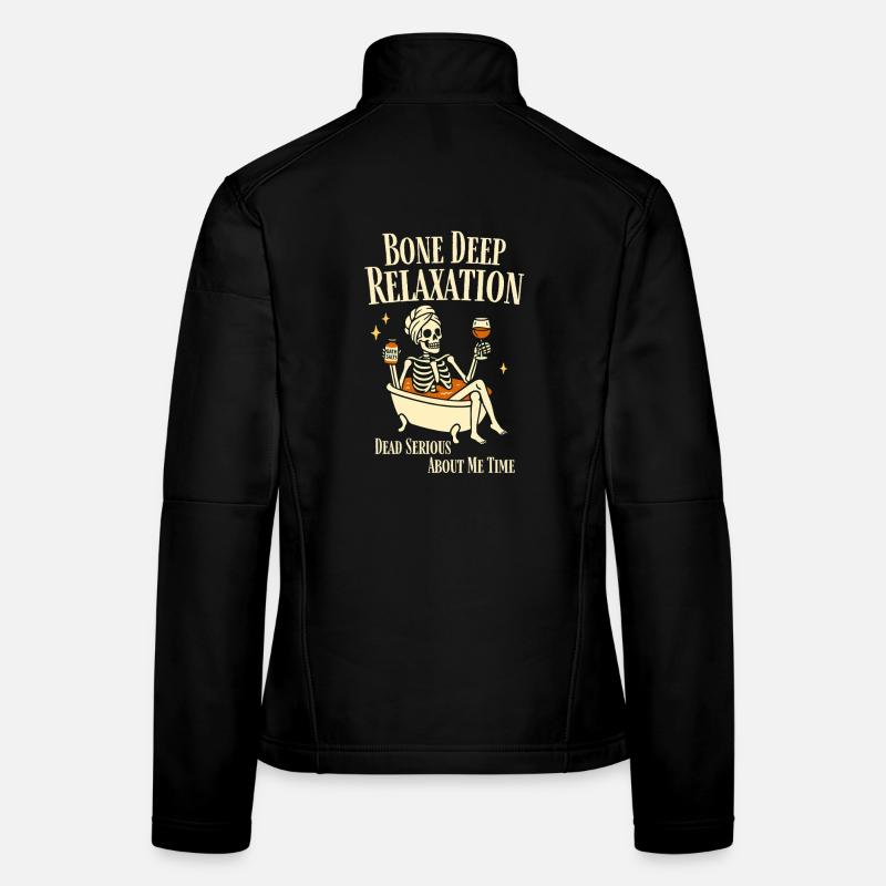 Bone Deep Relaxation – Fun Skeleton Wellness Women's Softshell Jacket