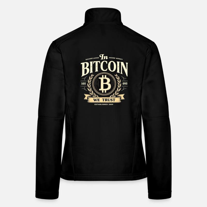 In Bitcoin We Trust – Krypto Vintage Btc Frauen Softshelljacke