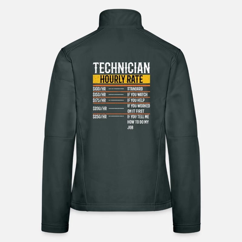 Technicien Taux horaire Technicien de maintenance Tech Veste en tissu softshell Femme